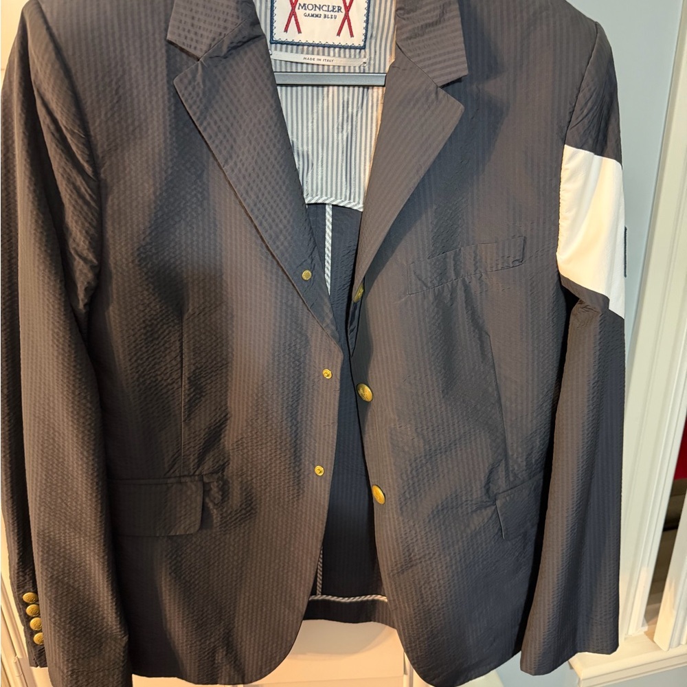 Moncler Dark Blue Textured Jacket